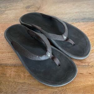 OluKai Women’s Size 9 Kulapa Kai Brown  Flip Flops Thong Sandals